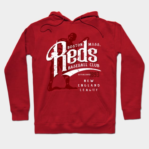 Boston Reds Baseball Hoodie by MindsparkCreative